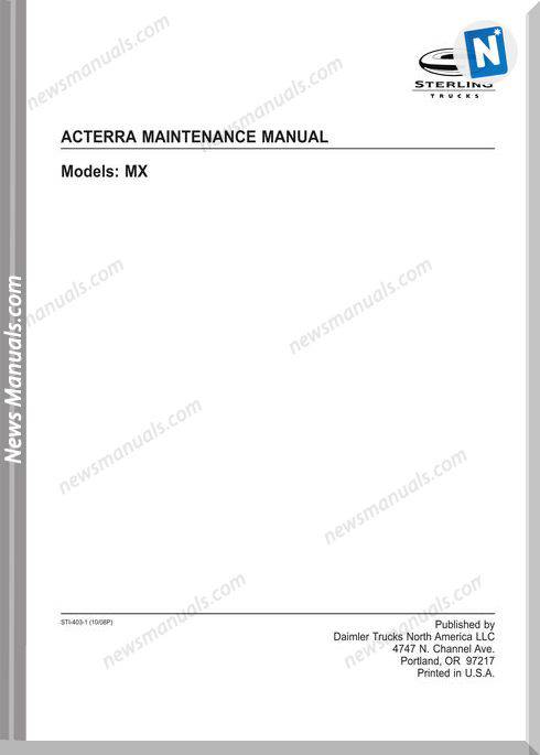 Freightliner Acterra Maintenance Manual
