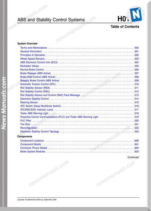 Freightliner Cascadia C01.01-Tm3 Repair Manual