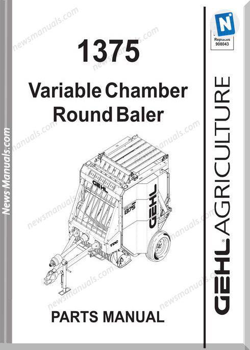 Gehl Agri 1375 Variable Chamber Round Baler Parts 908172