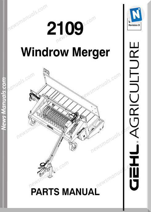 Gehl Agri 2109 Windrow Merger Parts Manual 918016