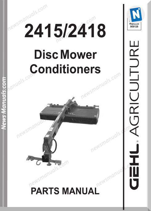 Gehl Agri 2415 2418 Disc Mower Conditioner Parts 908177