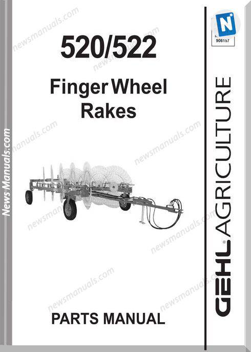 Gehl Agri 520 522 Finger Wheel Rakes Part Manual 909874