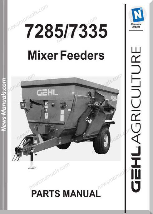 Gehl Agri 7285 7335 Mixer Feederparts Manual 907101