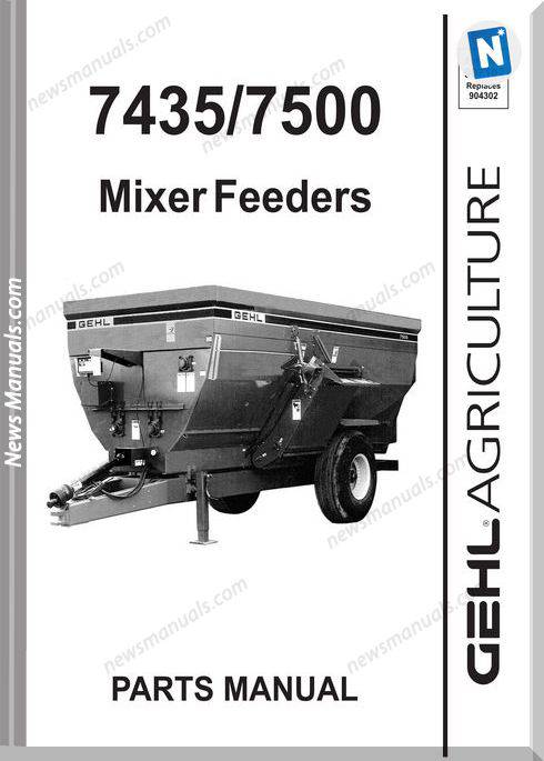 Gehl Agri 7435 7500 Mixer Feeder Parts Manual 907102