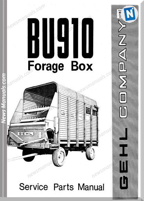 Gehl Agri Bu910 Forage Box Parts Manuals 901438