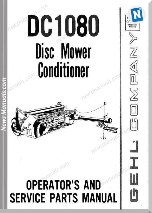 Gehl Agri Dc1080 Disc Mower Conditioner Parts 903020