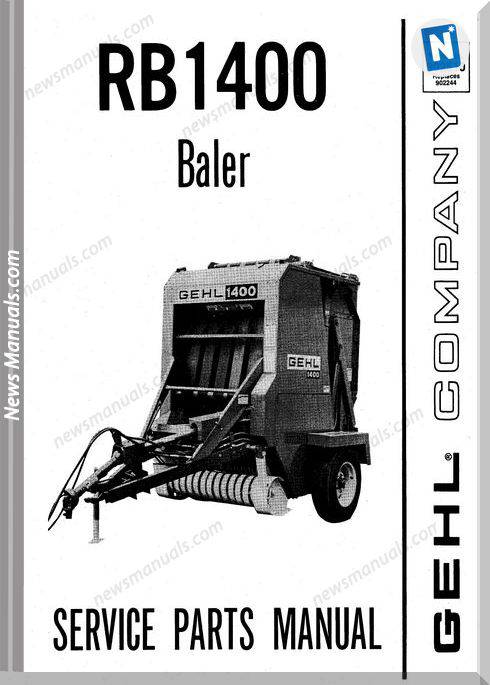 Gehl Agri Rb1400 Round Baler Parts Manual 902510