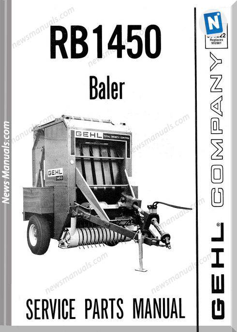 Gehl Agri Rb1450 Round Baler Parts Manual 903222