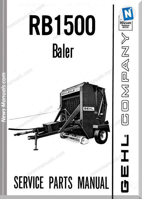 Gehl Agri Rb1500 Round Baler Parts Manual 902586