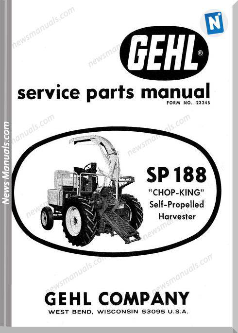 Gehl Agri Sp188 Chop King Self Propelled Parts 2324B