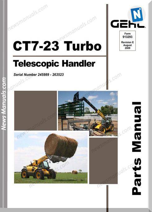 Gehl Ct7 23 Turbo Telescopic Handler Parts No 913293E