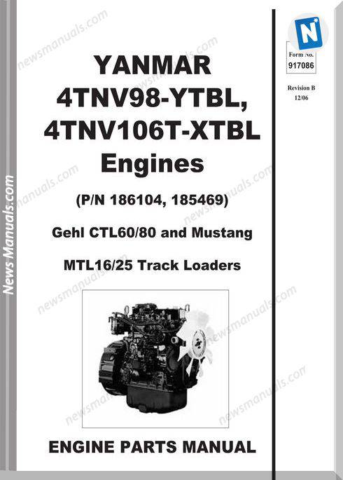 Gehl Ctl60 Ctl80 Compact Track Yanmar Parts 917086B
