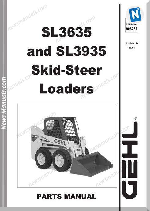 Gehl Sl3635 Sl3935 Skid Loader Parts Manual 908267