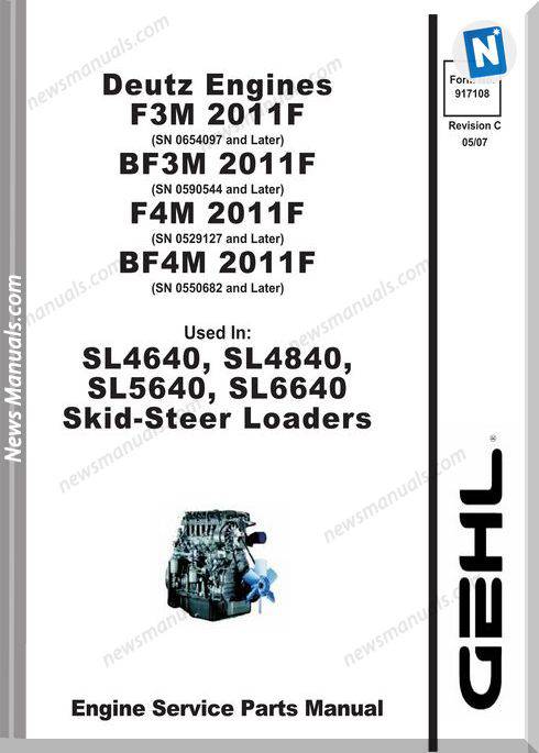 Gehl Sl4640 Sl4840 Sl5640 Sl6640 Skid Parts 917108C