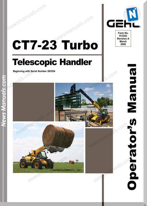 Gehl Telescopic Handlers Ct7 23 Operator Manual