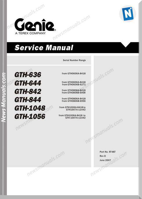 Genie Gth 844 636 644 842 1084 1056 Service Manual