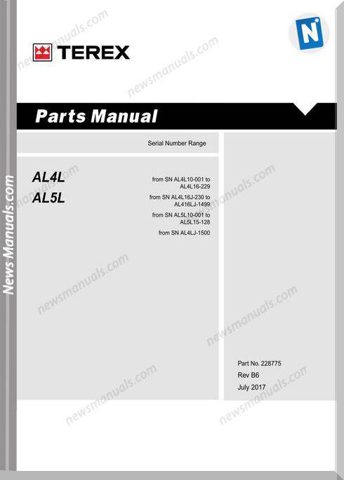 Genie Model Al5L Parts Manuals English Language