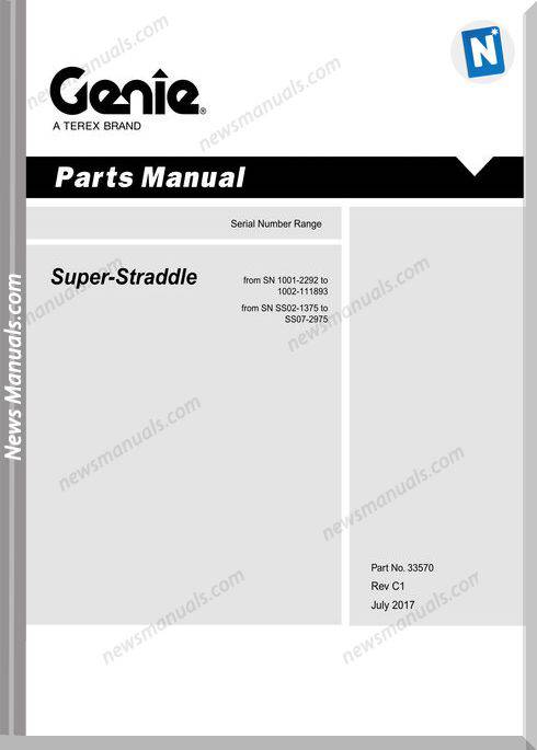 Genie Model Super-Straddle Parts Manual English