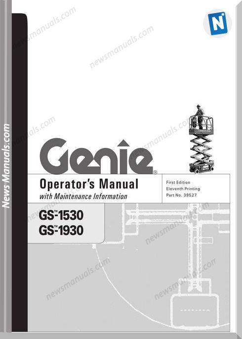 Genie Sissor Lift Gs 1930 Gs 1932 Ansicsa To Sn 59999 Gs 1930 Operator Manual