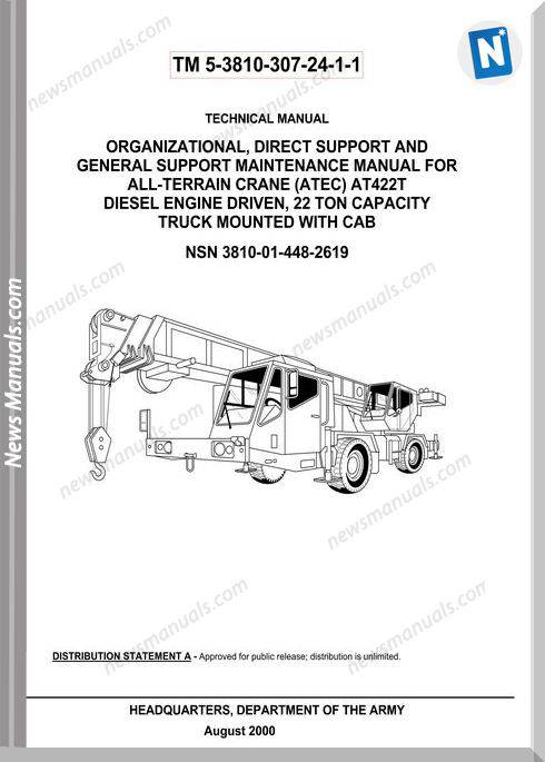 Grove At422T Terrain Atec 22Ton Crane Teachnical Manual