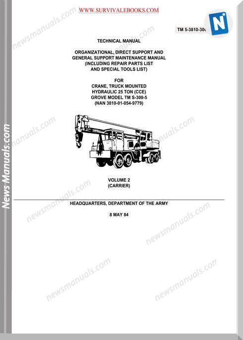 Grove Crane Tm S-300-5 Technical Manual