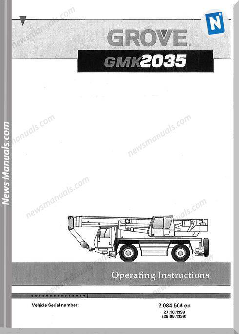 Grove Gmk 2035 Models English Operators Instructions