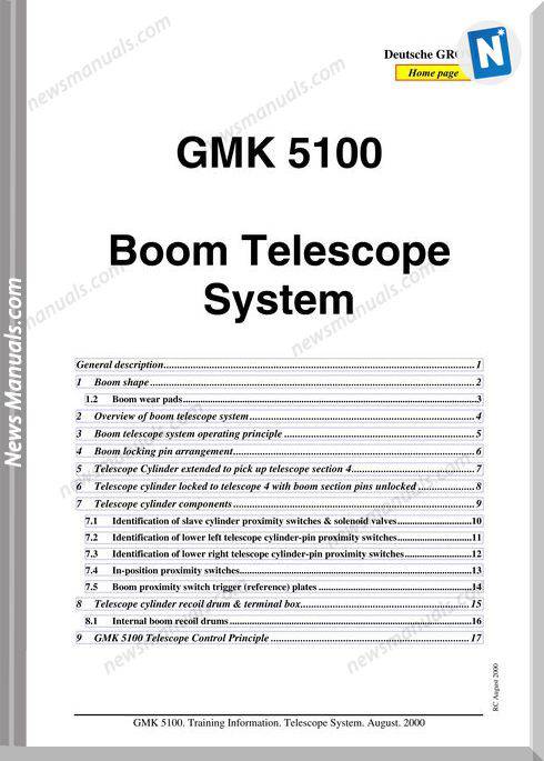 Grove Gmk 5100 Boom Telescope System Training Manual