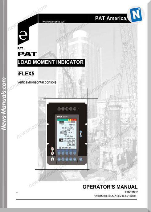 Grove Iflex5 Pat Load Moment Indicator Operator Manual