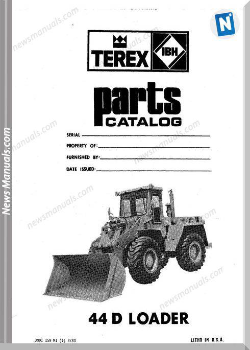 Hanomag Built Terex 44D Pm 3091159M1 Parts Book