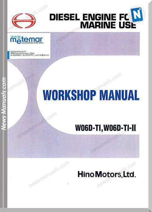 Hino W06D W06D-T1 Diesel Engine Workshop Manual