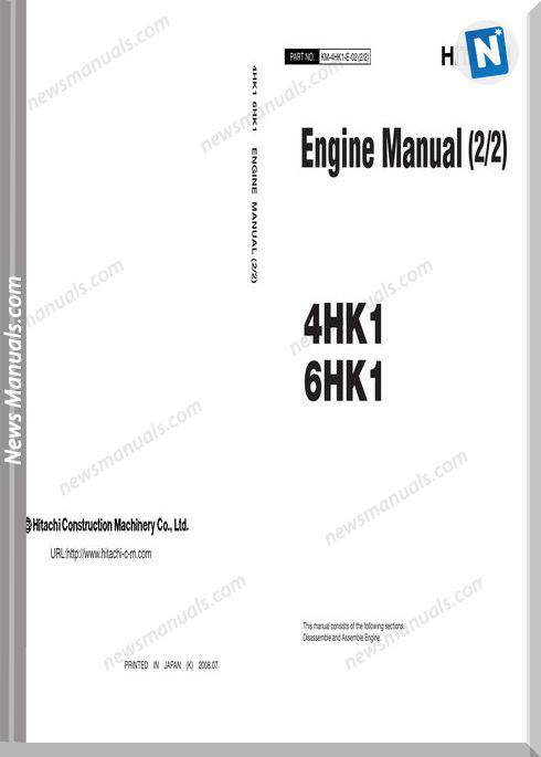 Hitachi 4Hk1 6Hk1 Engine Sm