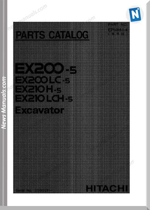 Hitachi Ex200-5 Ex210-5 Set Parts Catalog