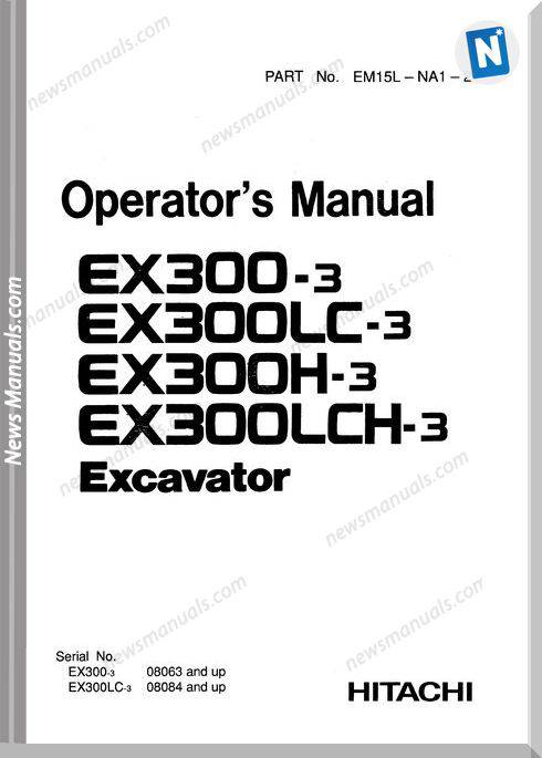 Hitachi Ex300,300Lc,300H,300Lch-3 Operator S Manual