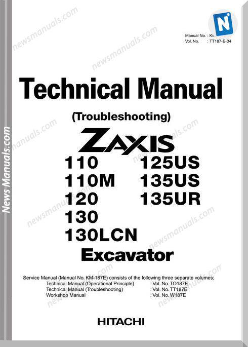 Hitachi Excavator Zw110-135 Us Technical Manual