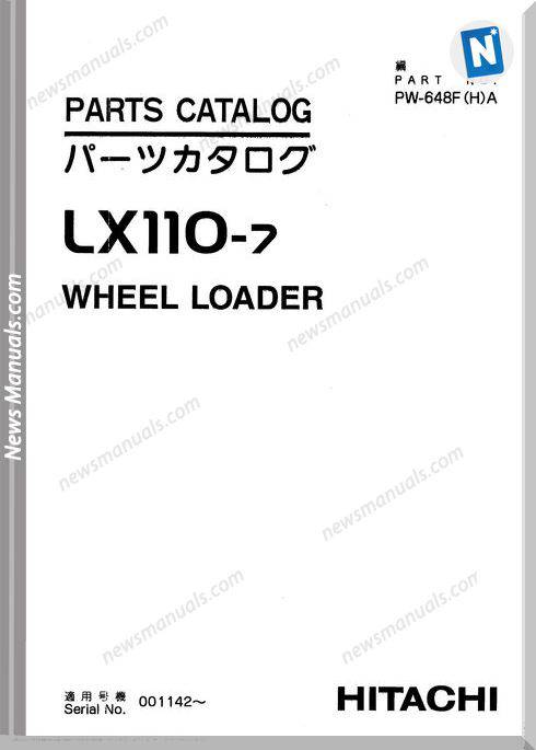 Hitachi Lx110-7 Wheel Loader Parts Catalog Manual
