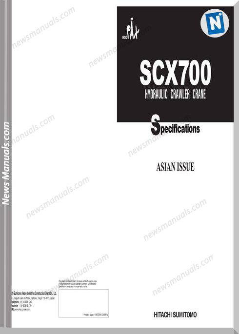 Hitachi Sumitomo Scx700 Hydraulic Crawler Crane