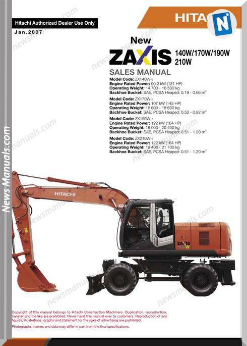 Hitachi Zaxis 140W,170W,190W,210W User Manual