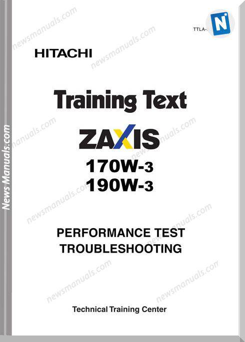 Hitachi Zaxis 170W 190W 3 Training Text Performance Test Troubleshooting