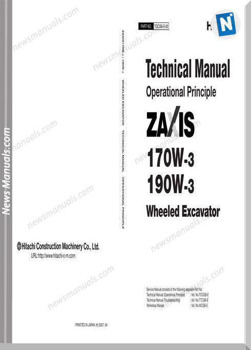 Hitachi Zaxis 170W-3,190W-3 Technical Manual Tocgb-E-00
