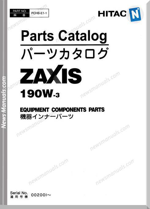 Hitachi Zaxis 190W-3 Parts Catalog Pchb-E1-1
