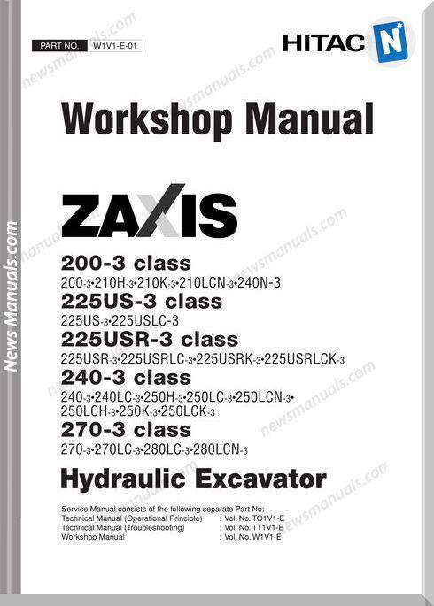 Hitachi Zaxis 200,225,240,270-3 Workshop Manual