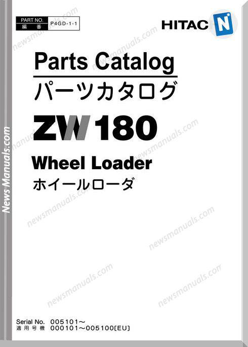 Hitachi Zaxis Zw180 Parts Catalog