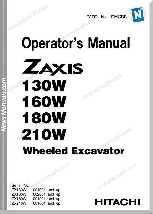 Hitachi Zaxis130W 210W+Emcbb-3-1 Operator Manual