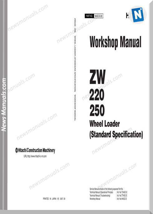 Hitachi Zw 220 Zw 250 Wheel Loader - Workshop Manual