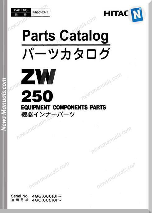 Hitachi Zw250 Parts Catalogue P4Gc-E1-1