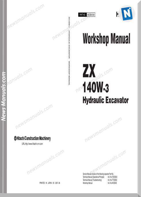 Hitachi Zx140W 3 Hydraulic Excavator Workshop Manual
