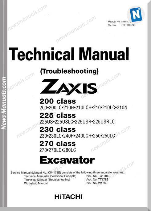 Hitachi Zx200 270 Technical Man Trob