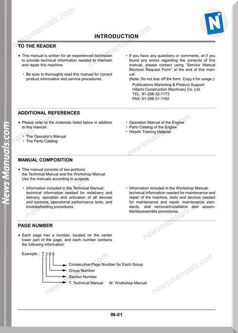 Hitachi Zx27U,30U,35U Technical Manual