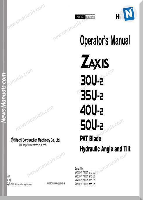 Hitachi Zx30U-50U-2 Operator Manual