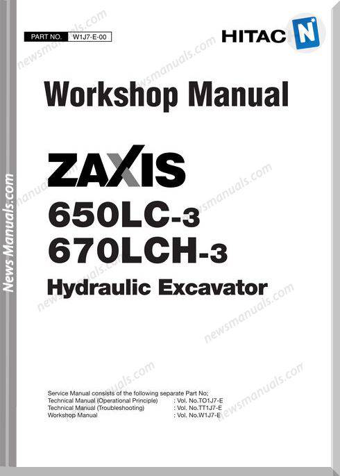 Hitachi Zx650Lc-3,Zx670Lch-3 Workshop Manual